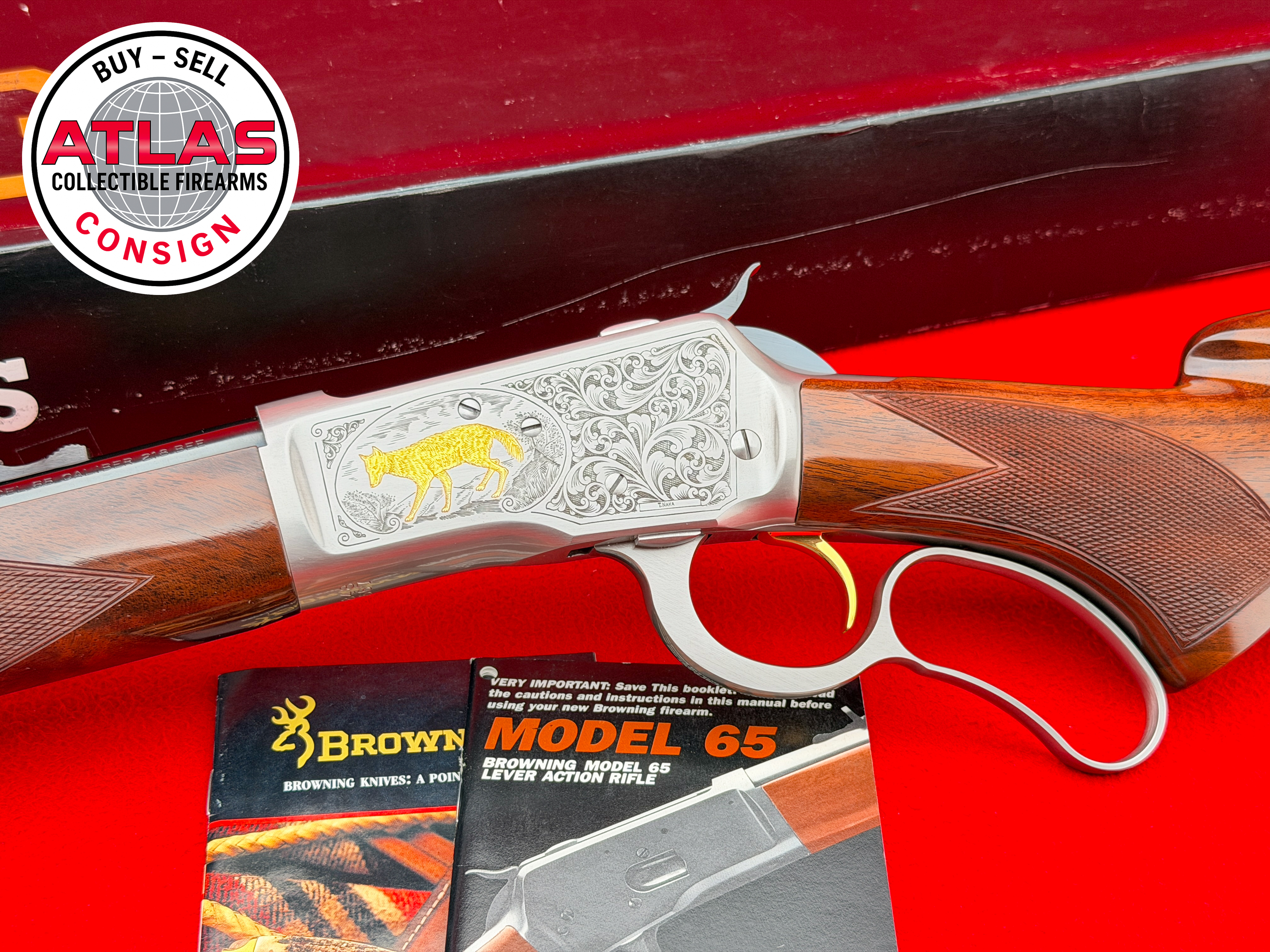 Browning-FACTORY "T.NAKA" ENGRAVED 1989 Browning Model 65 High Grade .218 Bee - 100%-24" Lever Action, T. Naka Factory Engraved High Grade
