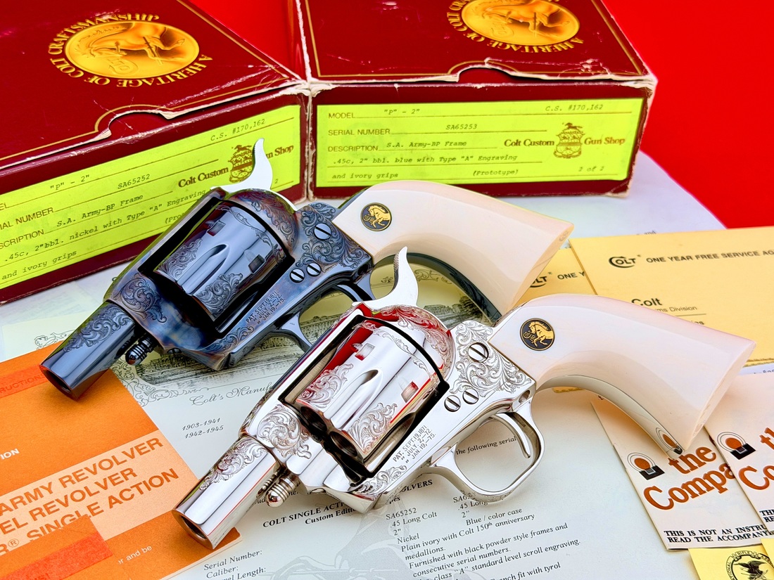 Colt-The Rarest & ONLY Set In The WORLD! PROTOTYPE COLT SAA 2" FACTORY ENGRAVED-The Rarest & ONLY Set In The WORLD! PROTOTYPE 2" FACTORY ENGRAVED