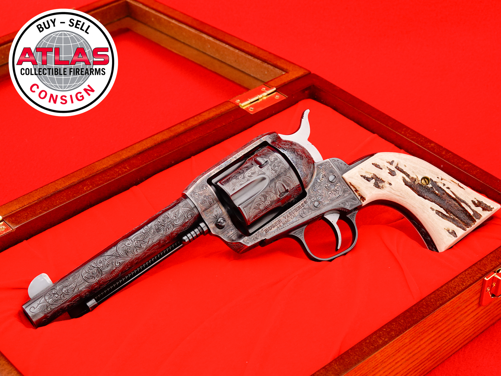 Ruger Vaquero SAA 5.5” Blued .44 Magnum *MIKE GOUSE FEGA MASTER ENGRAVED*-img-3