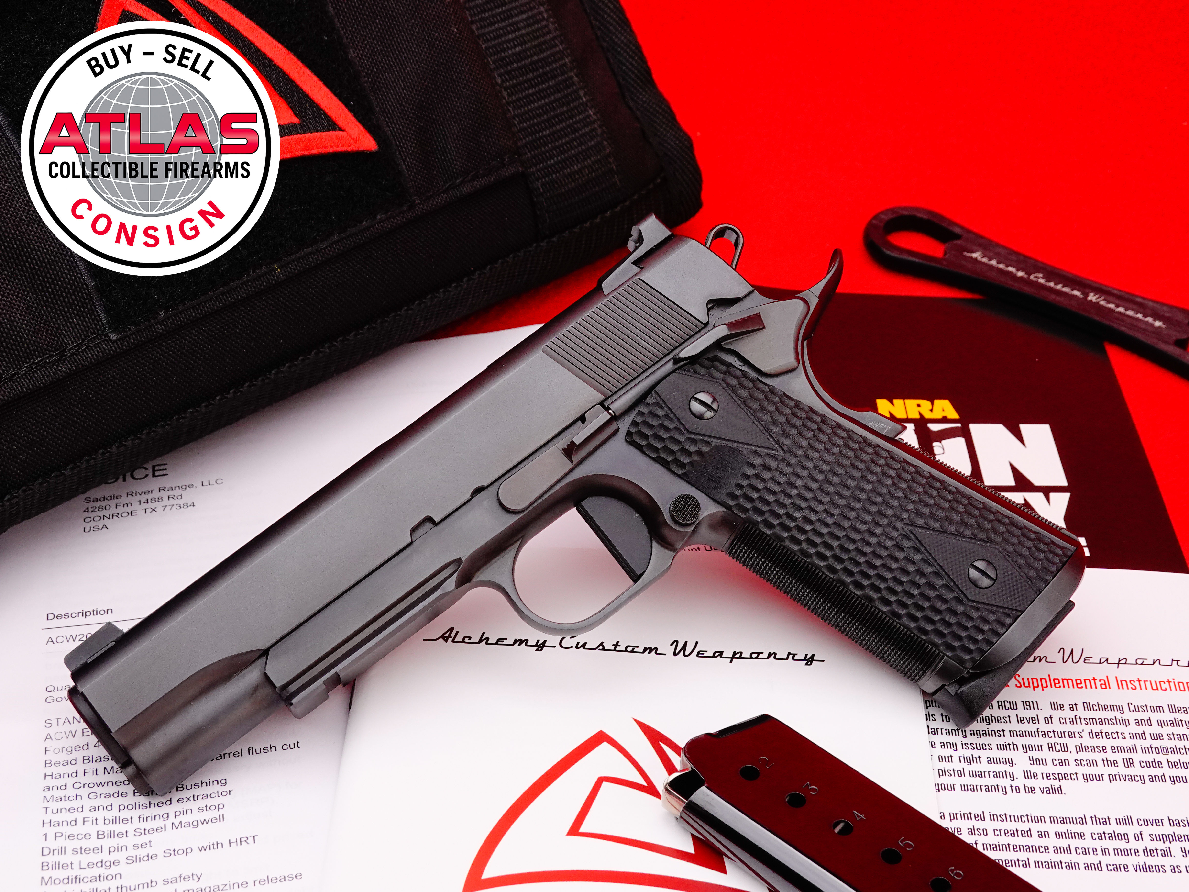 2023 Alchemy Custom Weaponry ACW Quantico 1911 .45 ACP 5" w/ Soft Case NOS-img-3