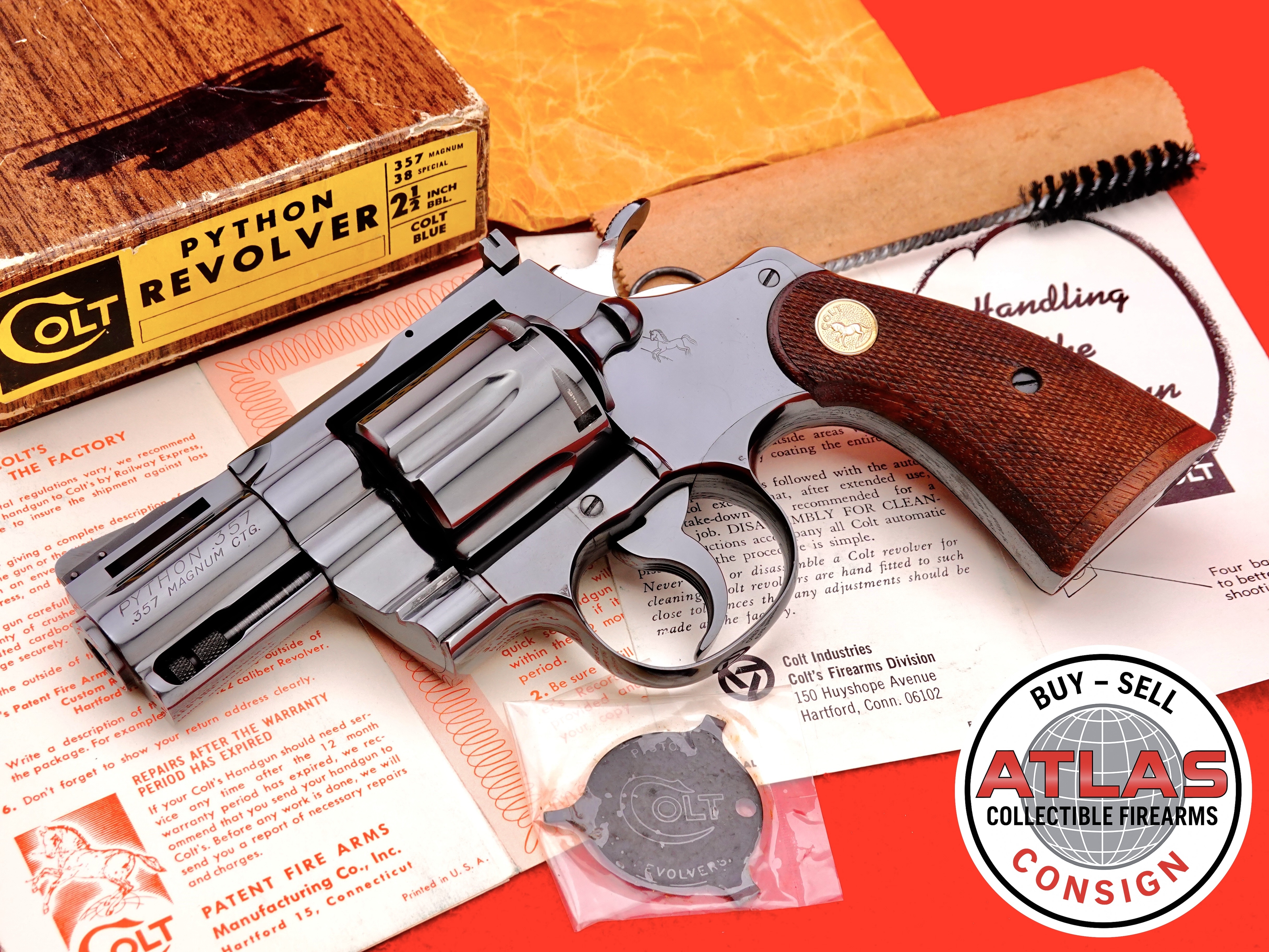 HOLY GRAIL 1ST GEN. 1964 COLT PYTHON 2.5" ROYAL BLUE .357 MAGNUM - COMPLETE-img-0