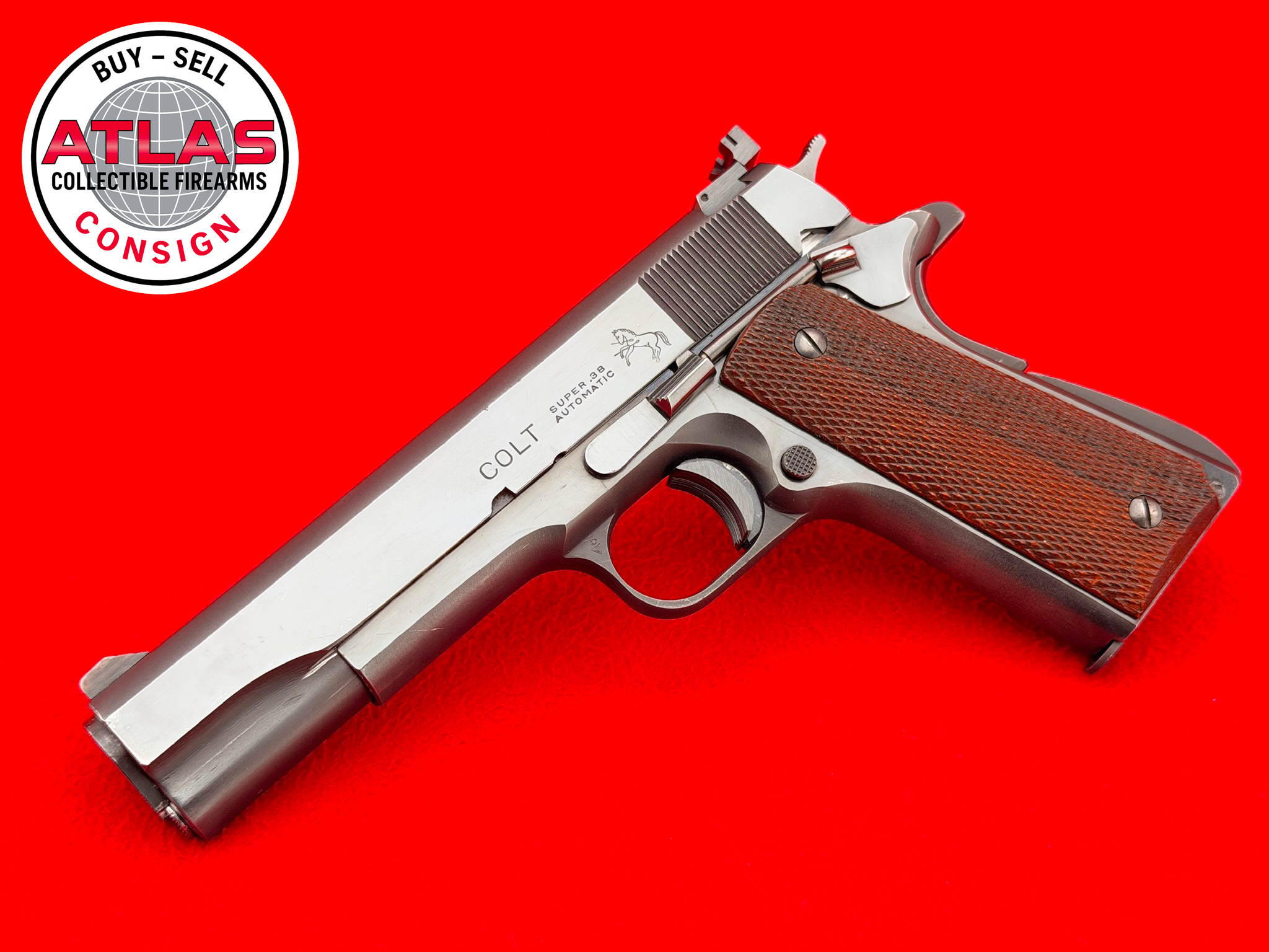 Colt-RARE TRANSITIONAL 1949 Colt .38 Super 1911A1 Government 5” Fat Barrel-Transitional 1911A1, 5" Fat Barrel
