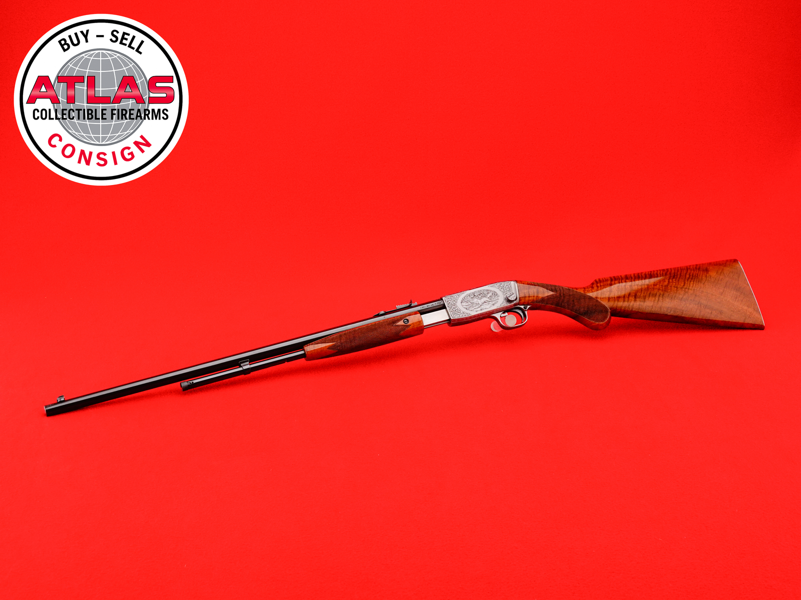 ANGELO BEE SIGNED 1953 Belgian FN Browning Trombone .22 LR MASTER ENGRAVED-img-2