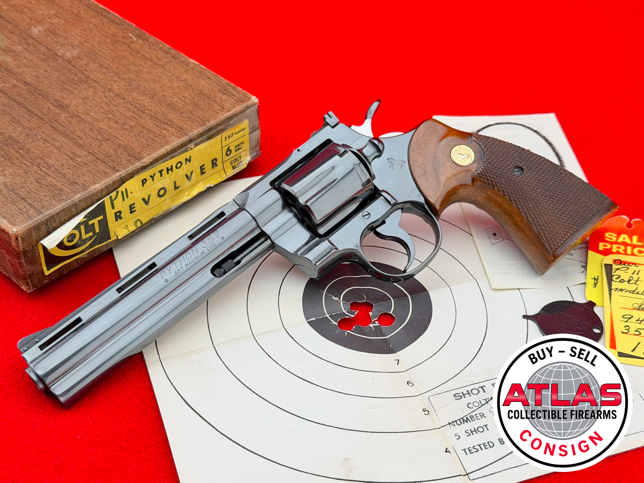 Colt-MUSEUM GRADE 1ST GEN. 1969 COLT PYTHON 6" ROYAL BLUE .357 MAGNUM 99%+-6" Royal Blue First Generation Revolver