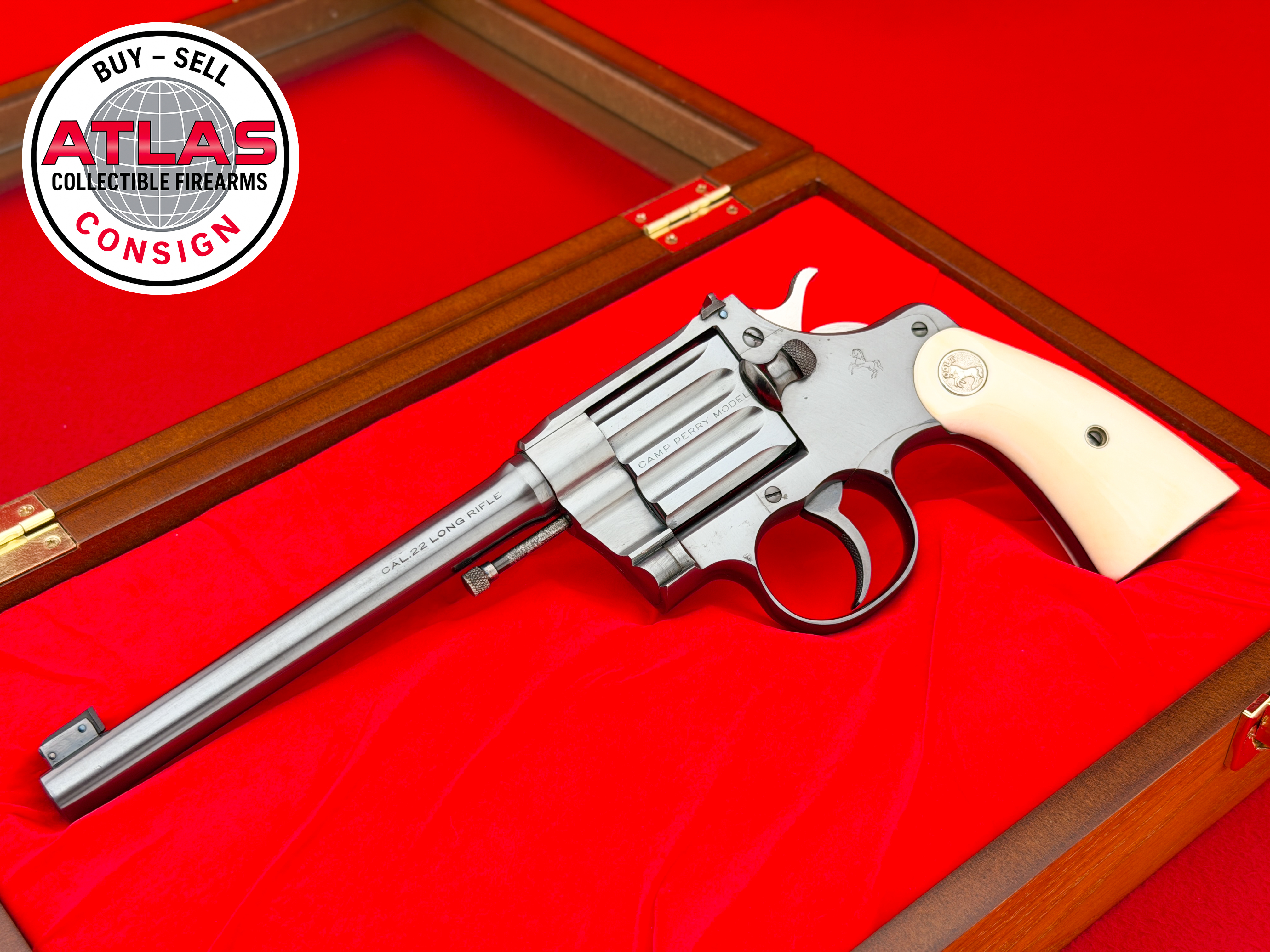 Colt-MUSEUM GRADE Pre-War 1931 Colt Camp Perry .22 LR 8” Blued w/ Factory Ivory
THE FINEST EXAMPLE IN THE WORLD - SINGLE SHOT-MUSEUM GRADE Pre-War 1931 Colt Camp Perry .22 LR 8” Blued w/ Factory Ivory
THE FINEST EXAMPLE IN THE WORLD - SINGLE SHOT