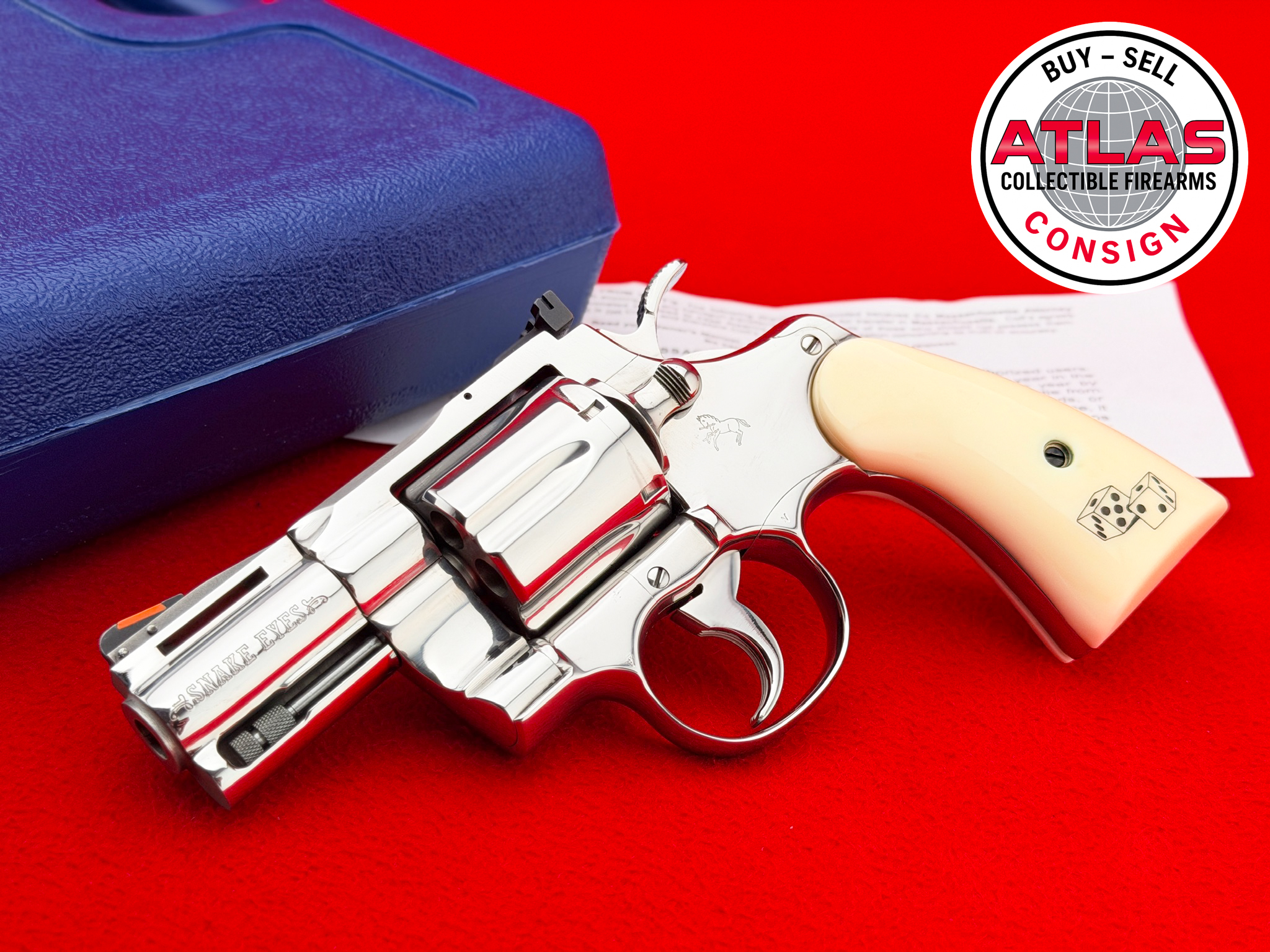 HOLY GRAIL 1988 Colt Snake Eyes Python 2.5" Bright Stainless .357 Magnum-img-0