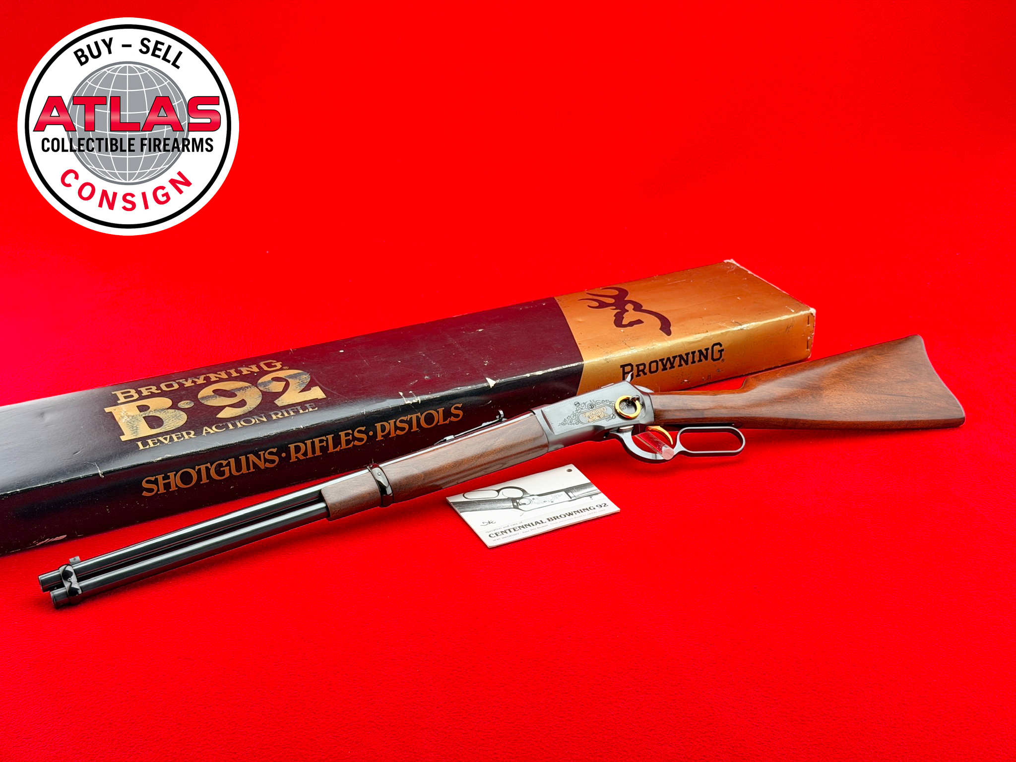 Browning-VERY RARE 1978 Browning Centennial 92 .44 Mag 20" FACTORY ENGRAVED-Centennial, 20" Factory Engraved Saddle Ring Carbine