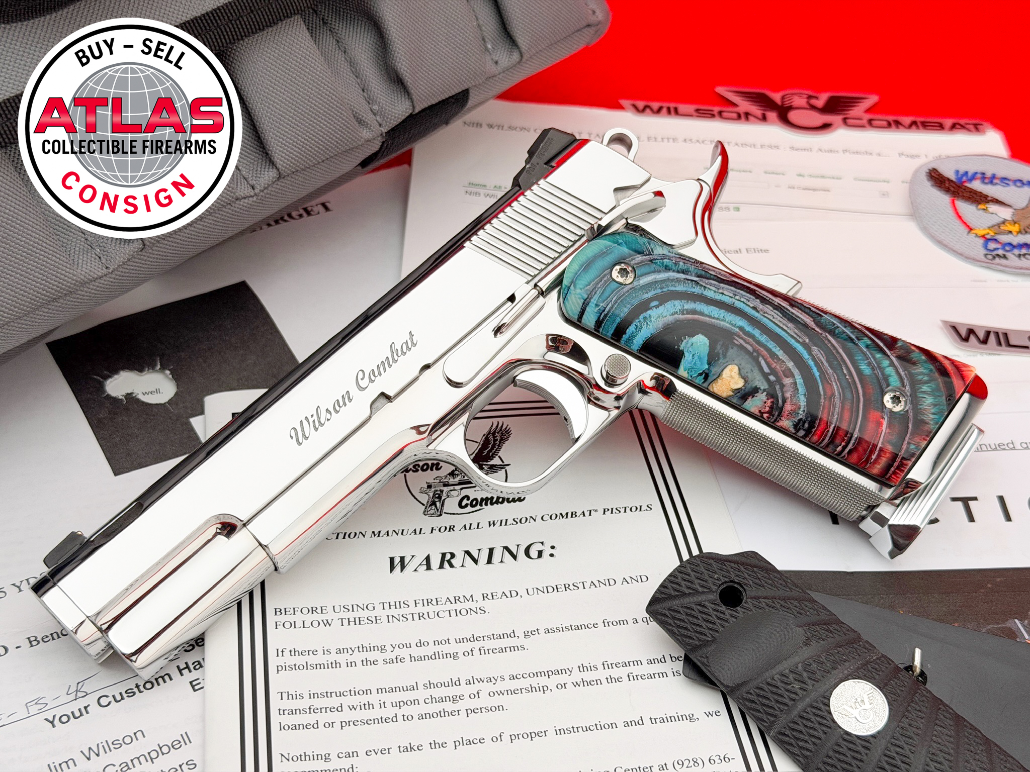 Wilson Combat-MIRROR POLISHED Wilson Combat Tactical Elite .45 ACP Ported - MAMMOTH IVORY
FULL CUSTOM 1911 BUILD - 100% PERFECT-5" Ported Full Custom 1911, Mirror Polished Stainless, Mammoth Ivory