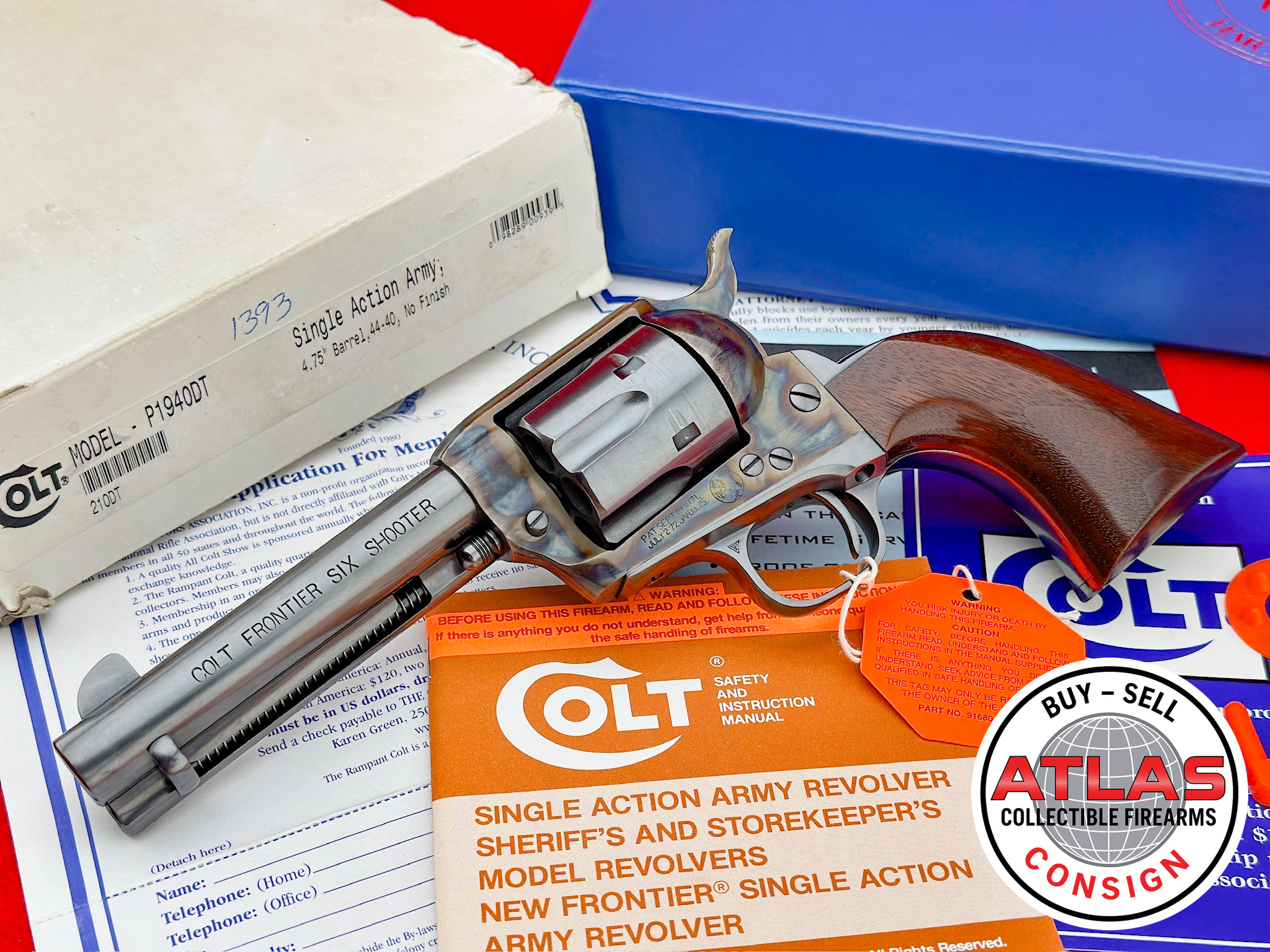 Colt-GRAIL 2004 Colt/Turnbull SAA Frontier Six Shooter 4.75" .44-40 Winchester
FACTORY TURNBULL & COLT MADE - SERIAL # 210DT-Turnbull Frontier Six Shooter, 4.75" Pre-War Style, Serial 210DT