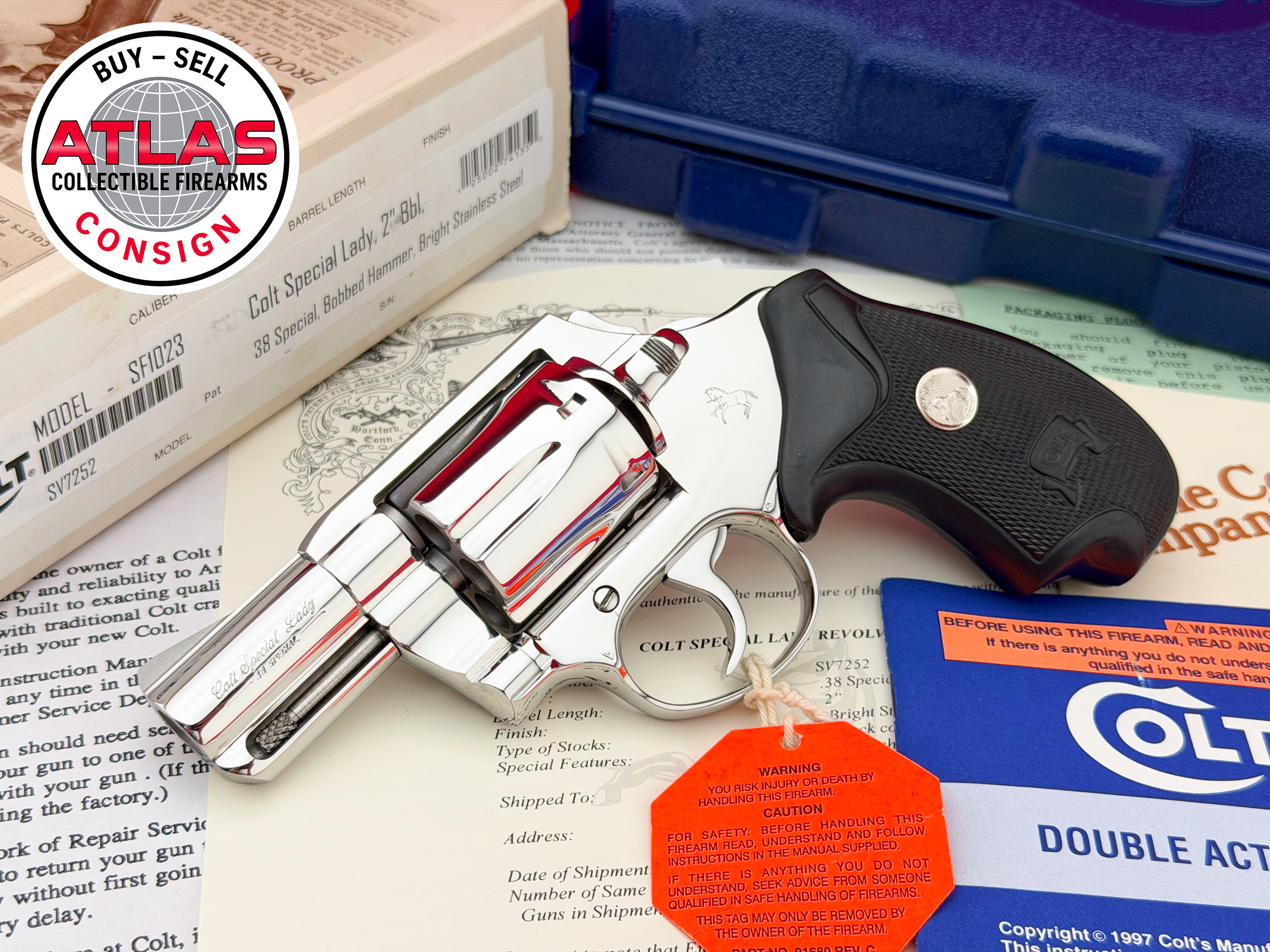 S&W-SALESMAN SAMPLE 1996 Colt Special Lady 2" Bright Stainless .38 S&W Special
HOLY GRAIL - BOBBED & TUNED - 1 OF 250 MADE-SALESMAN SAMPLE 1996 Colt Special Lady 2" Bright Stainless .38 S&W Special
HOLY GRAIL - BOBBED & TUNED - 1 OF 250 MADE