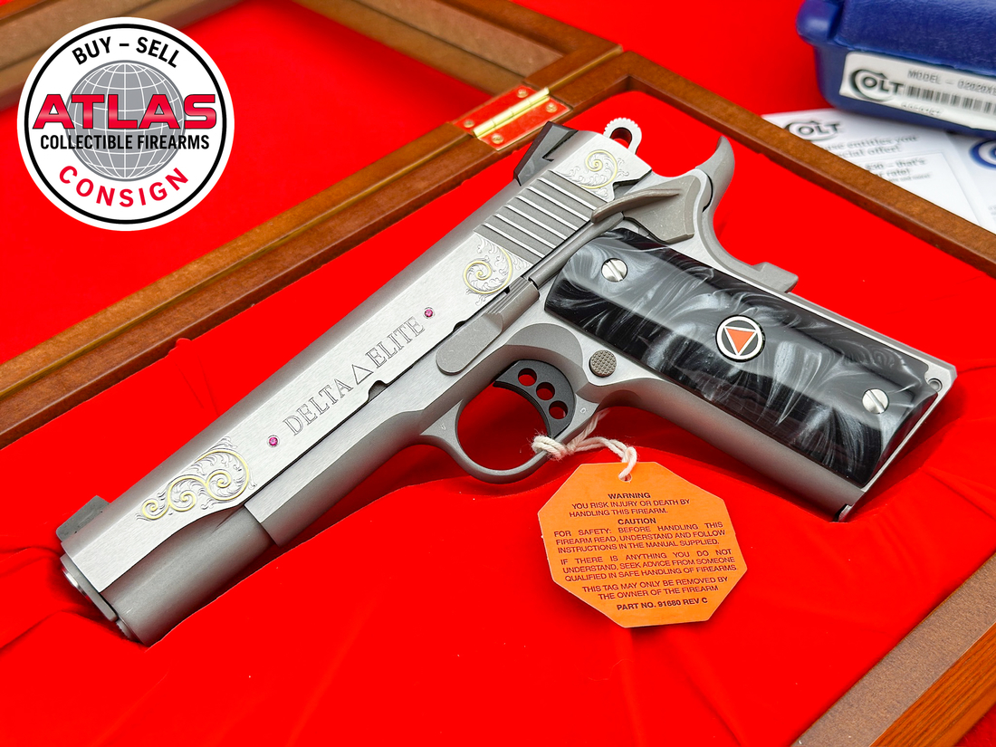 Colt-Custom Colt Delta Elite 10mm - Hand Engraved - 24k Gold & Gemstone Inlays
MKIV "XE" 1911 MODEL - REAL AMETHYST GEMSTONE'S-Custom 10mm - Hand Engraved - 24k Gold & Gemstone Inlays
MKIV "XE" 1911 MODEL - REAL AMETHYST GEMSTONE'S